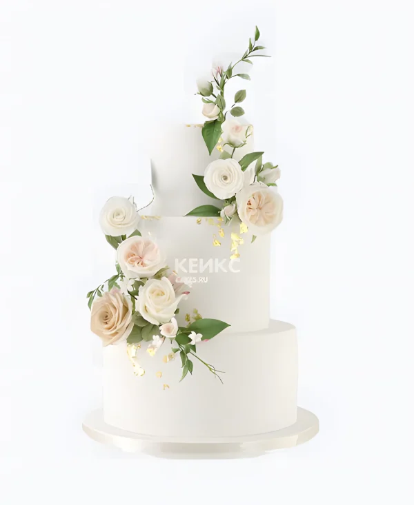 Торт с розами в минималистическом стиле Фото