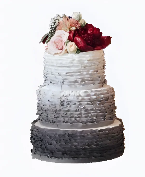 Шикарный торт с черно-белым градиентом Фото