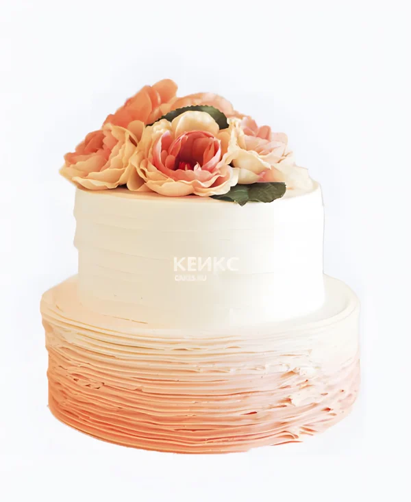 Красивый нарядный торт с цветами Фото