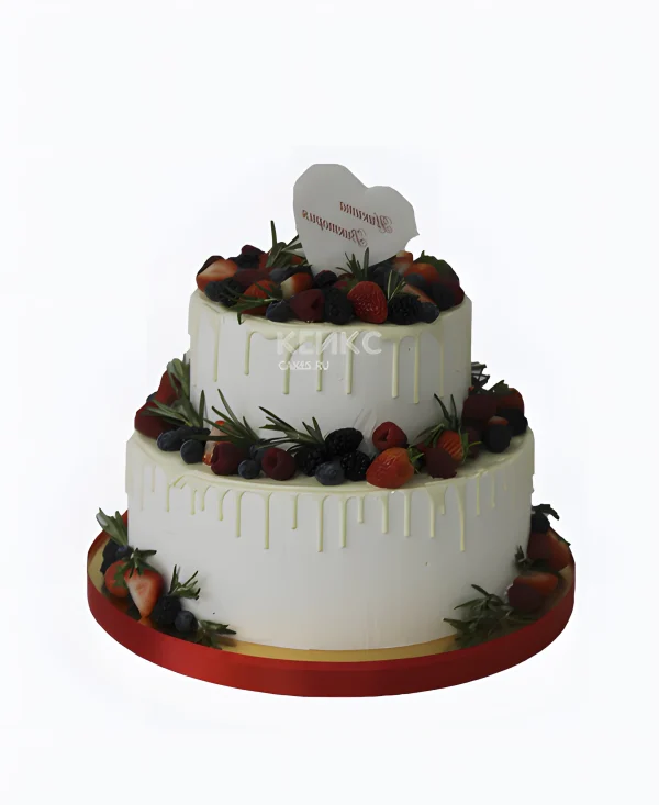 Кремовый свадебный торт Фото