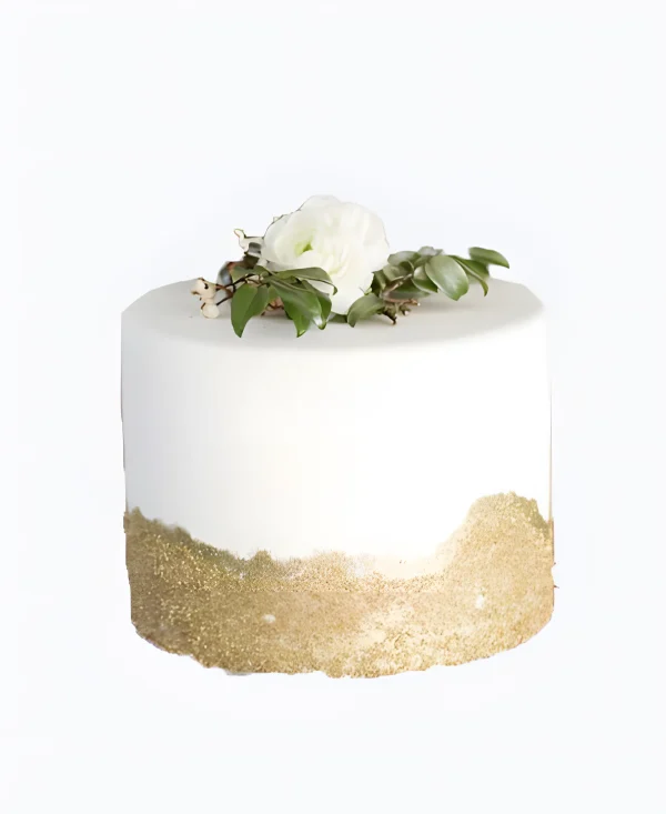 Одноярусный свадебный торт в стиле минимализм Фото