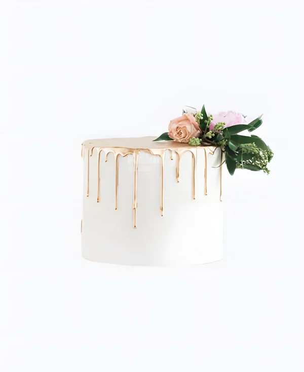 Одноярусный минималистичный свадебный торт Фото
