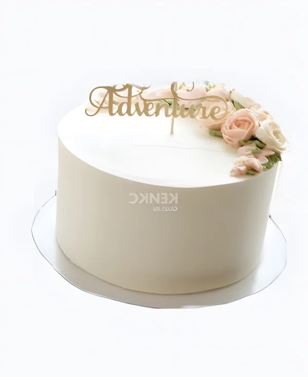 Торт одноярусный свадебный с красивыми розами Фото