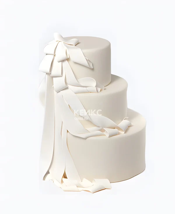 Необычный белый торт Фото