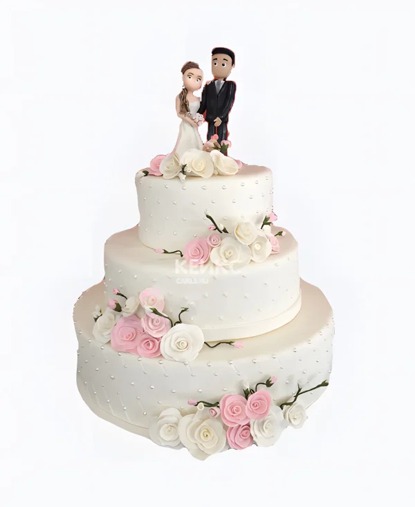 Красивый торт с мелкими цветами Фото