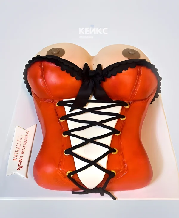 Торт на мальчишник с корсетом Фото
