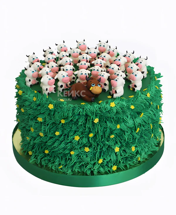 Торт 33 коровы из мастики Фото