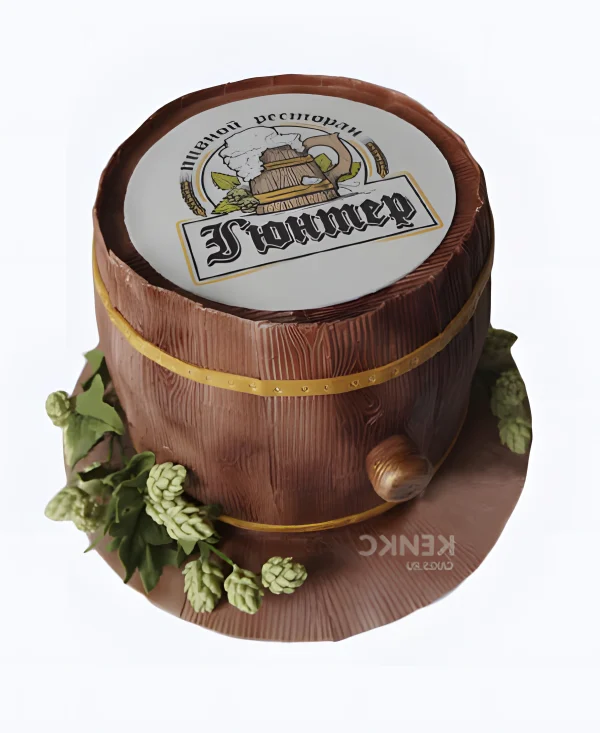 Торт бочка с пивом для ресторана Гюнтер Фото