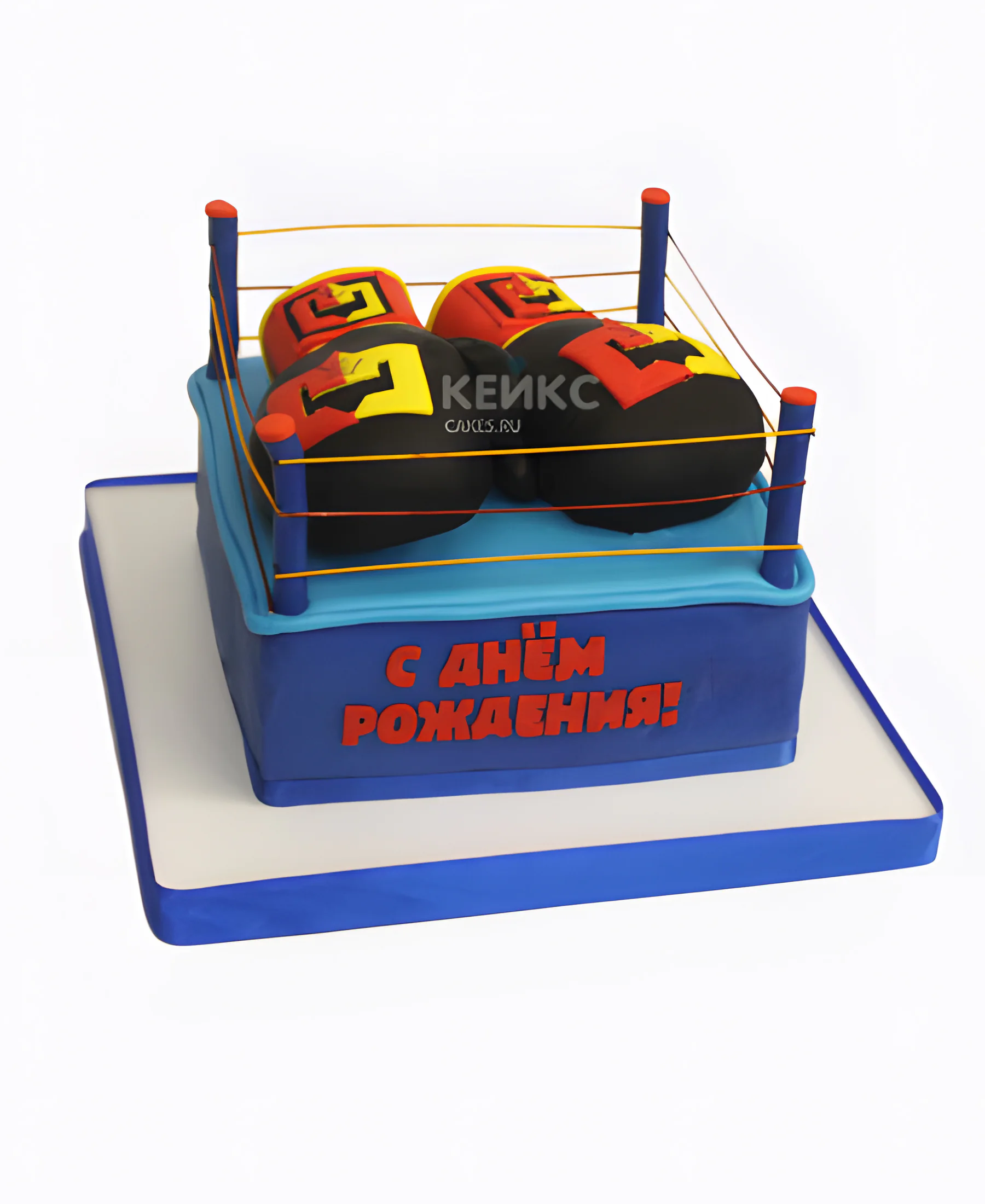 Торт ринг с перчатками для мальчика боксёра Фото