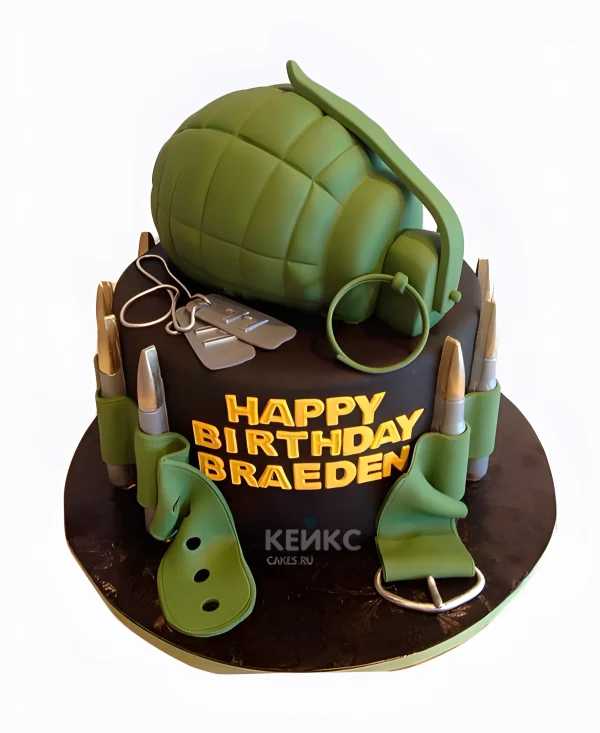 Торт Call of Duty call в виде гранаты Фото