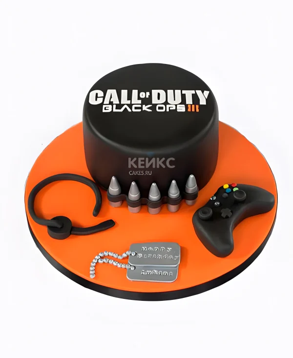Торт Call of Duty call в черном цвете Фото