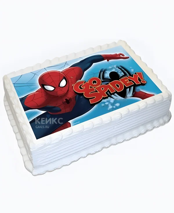 Большой торт Человек паук с фотопечатью Фото