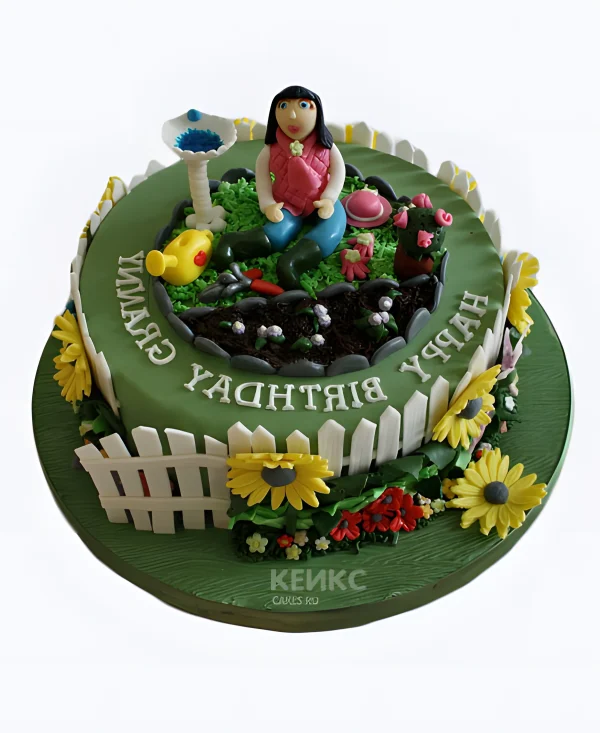Торт дача с подсолнухами из мастики Фото