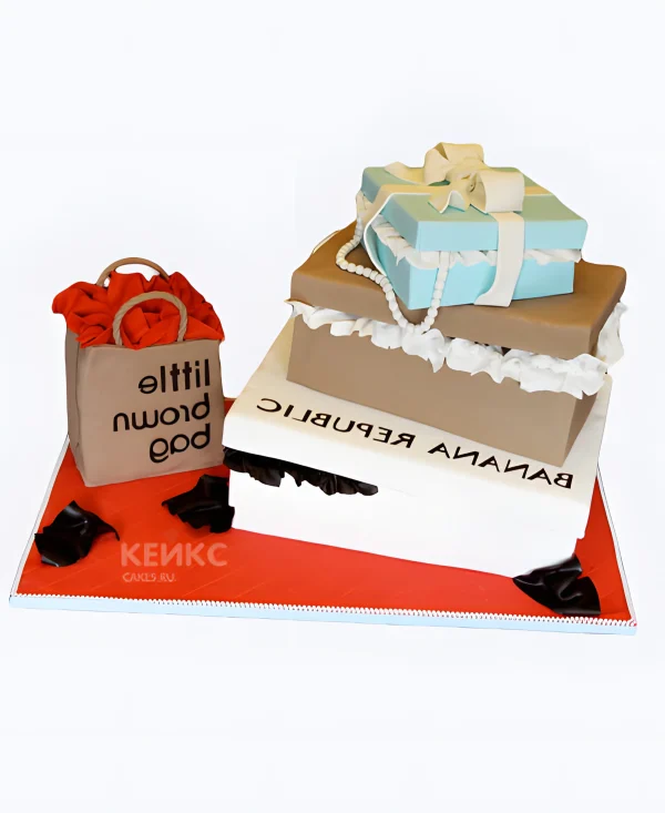 Торт в виде подарочных коробок Фото