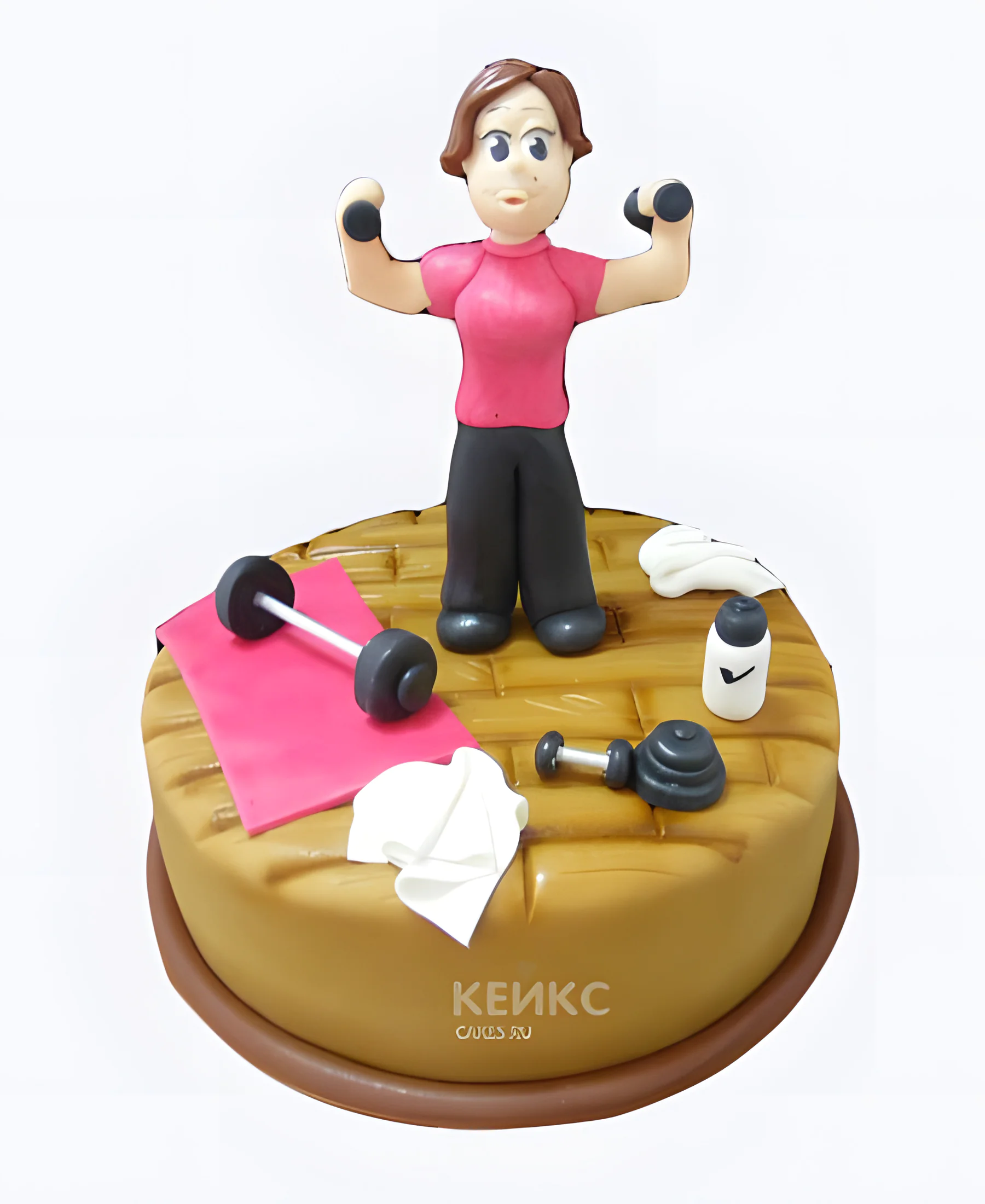 Торт для бодибилдера с фигуркой из мастики Фото