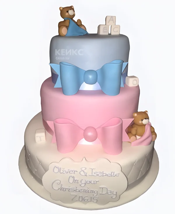 Торт на день рождения двойни мальчика и девочки Фото