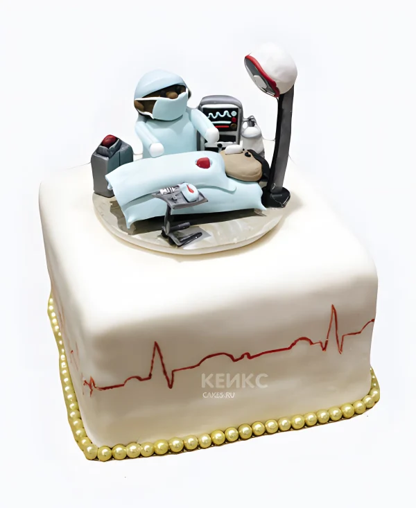 Прямоугольный торт для хирурга Фото