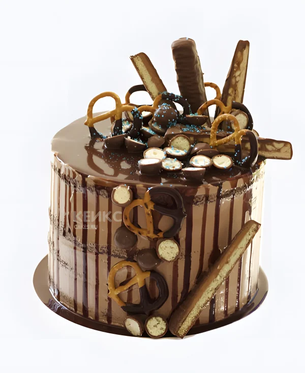 Торт шоколадный с позолотой Фото