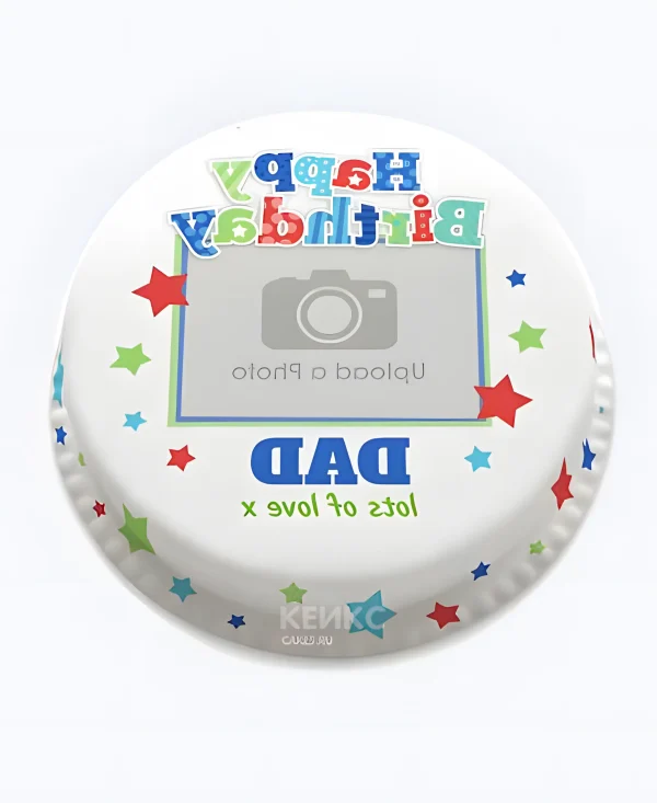 Торт белый с фото и надписью Фото