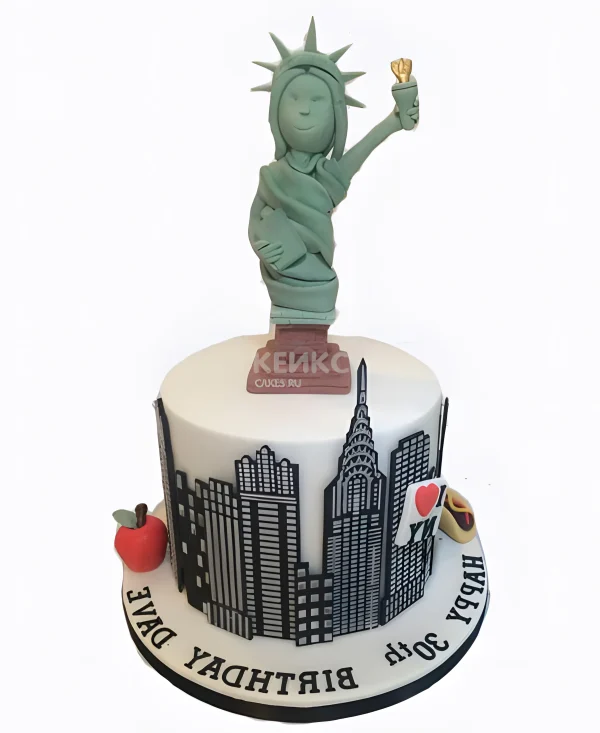 Торт для путешественника со статуей Фото