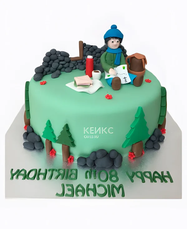 Милый торт для путешественника мастичный Фото