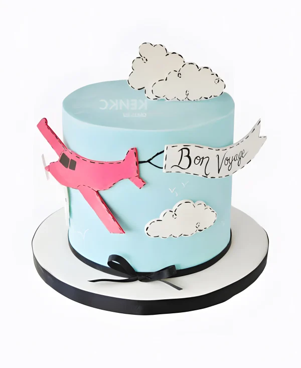 Милый бирюзовый торт для путешественника Фото