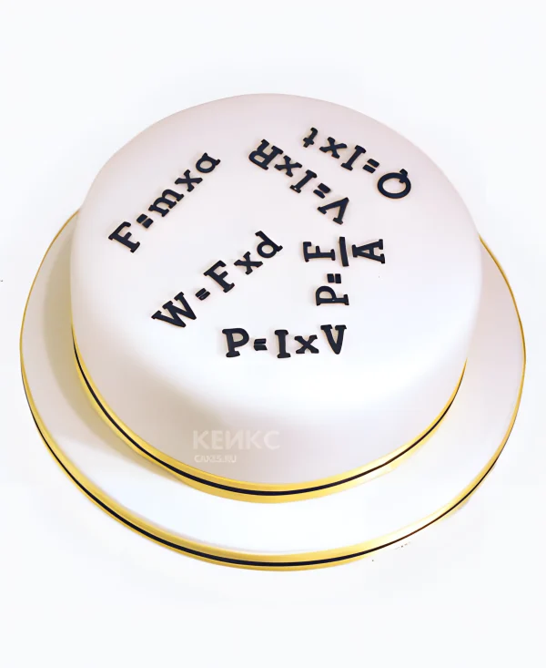 Торт учителю физики с формулами Фото