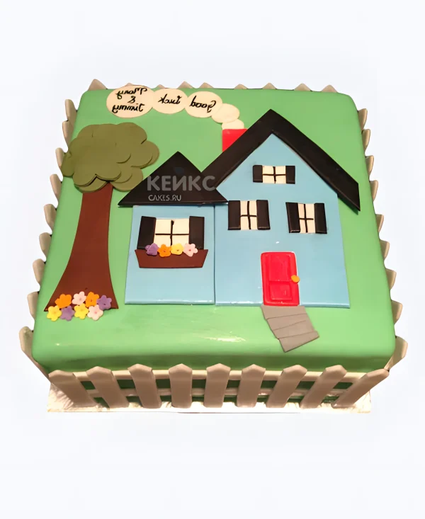 Торт дом с аппликацией Фото
