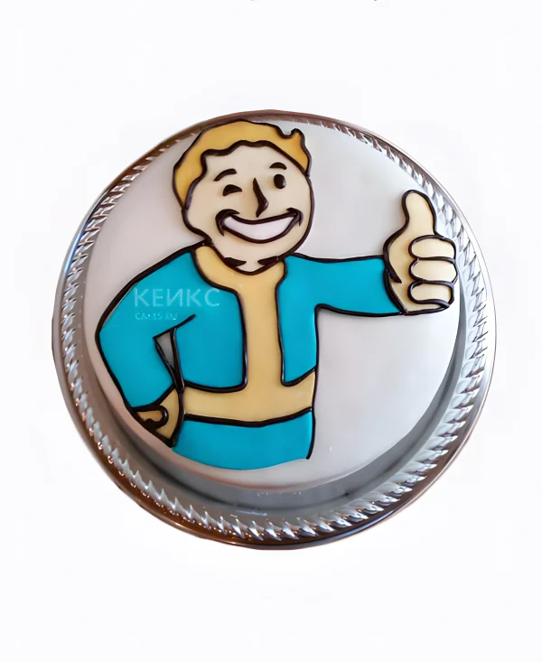 Прикольный торт Fallout с фотопечатью Фото
