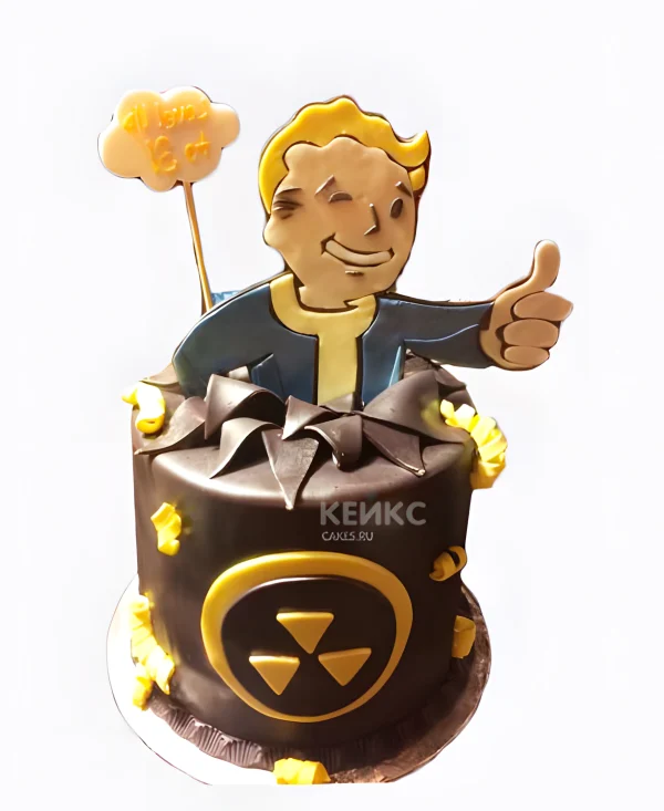 Торт Fallout из мастики Фото