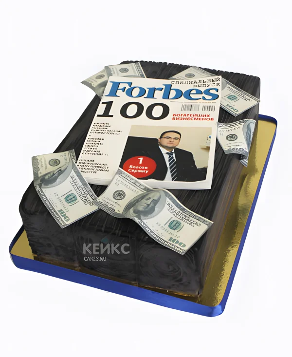 Шикарный шоколадный торт с купюрами Фото