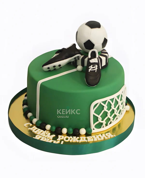 Торт футбол с мастикой и мячом Фото