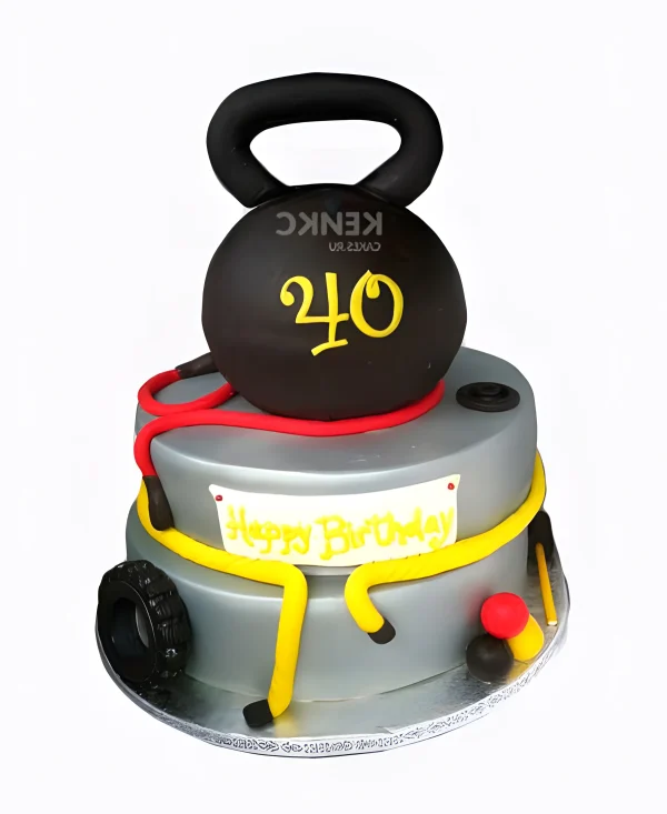 Торт с гирей на 40 лет Фото