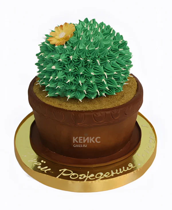 Необычный торт в виде кактуса Фото