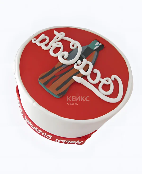 Торт кока-кола с логотипом Фото