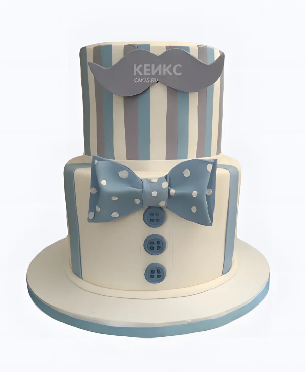 Торт костюм с бабочкой в горошек Фото