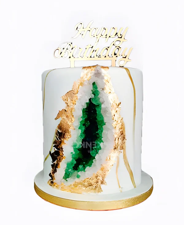 Торт кристалл с золотыми оттенками Фото