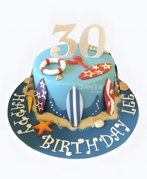 Торт для серфера на юбилей 30 лет Фото