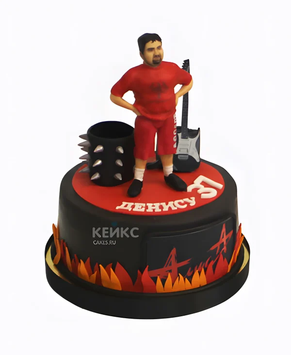Шикарный торт музыканту из мастики Фото