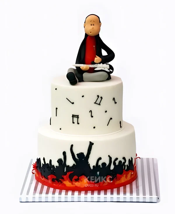 Торт музыканту с нотами Фото