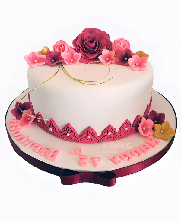 Розовый торт на день рождение женщине 35 лет Фото