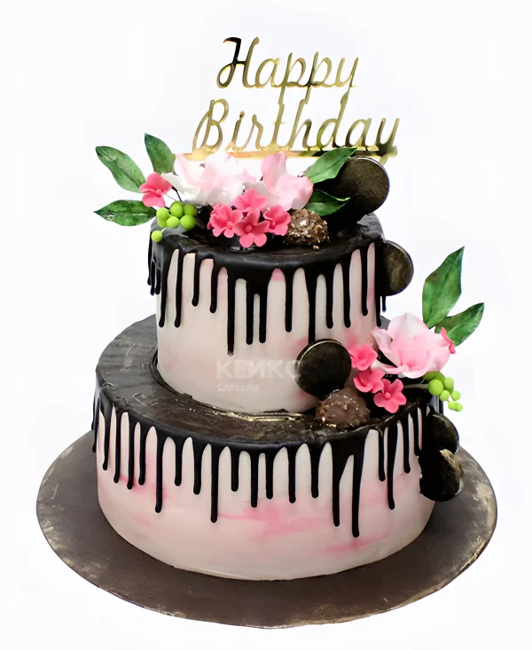 Торт с цветами на юбилей женщине 35 лет Фото