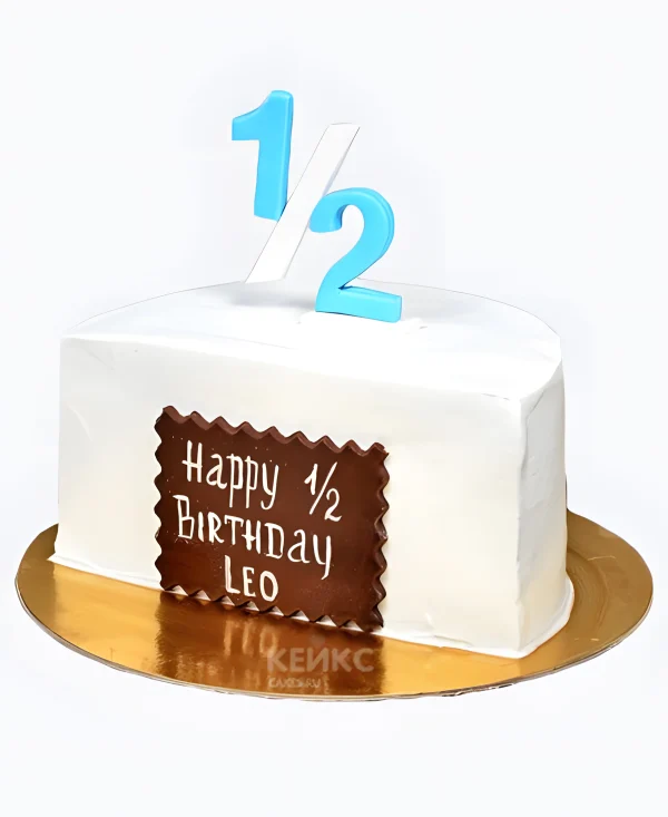 Торт половинка на 6 месяцев мальчику Фото