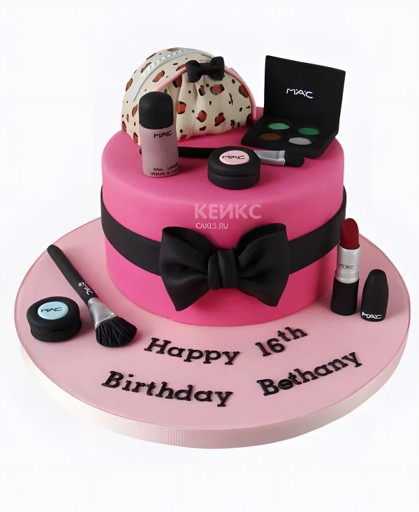 Торт с косметикой на день рождения девочки Фото