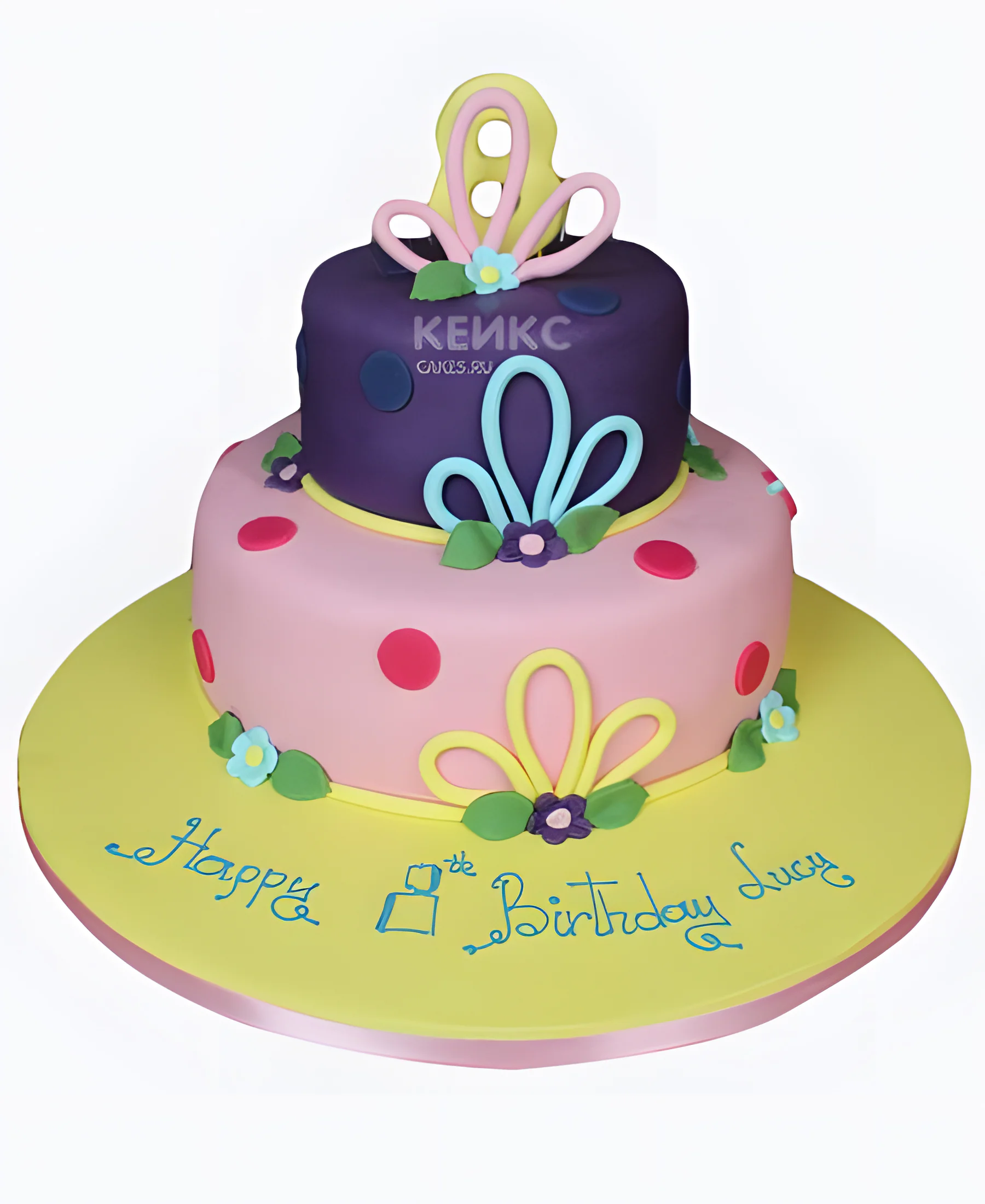 Разноцветный торт с узорами Фото