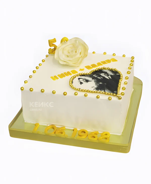 Торт на золотую свадьбу родителям без мастики Фото