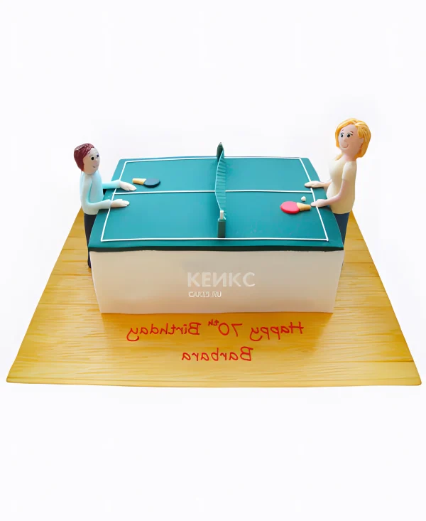 Торт настольный теннис с фигурками Фото