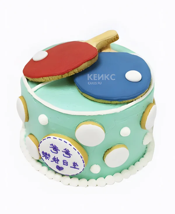 Мятный торт в виде настольного тенниса Фото