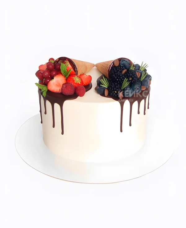 Прикольный торт без мастики Фото