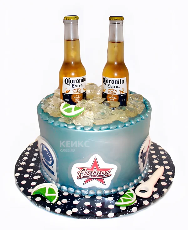 Торт с бутылками пива Корона Фото